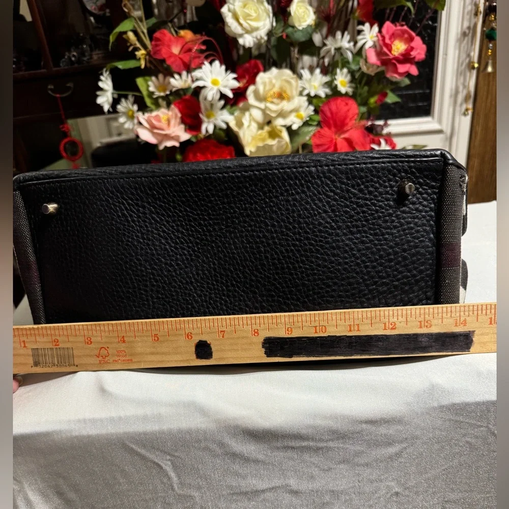 Burberry Black Pebbled Leather Hobo Shoulder Bag